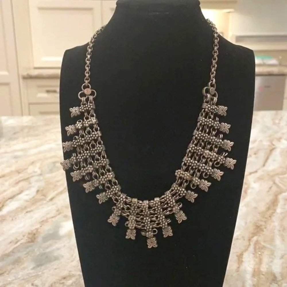 Unusual  silver-tone necklace